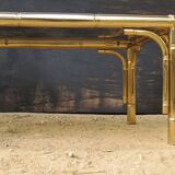 Table basse métal doré façon bambou 70/80's