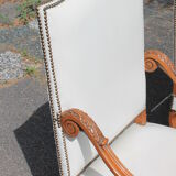 Pair of white skai armchairs