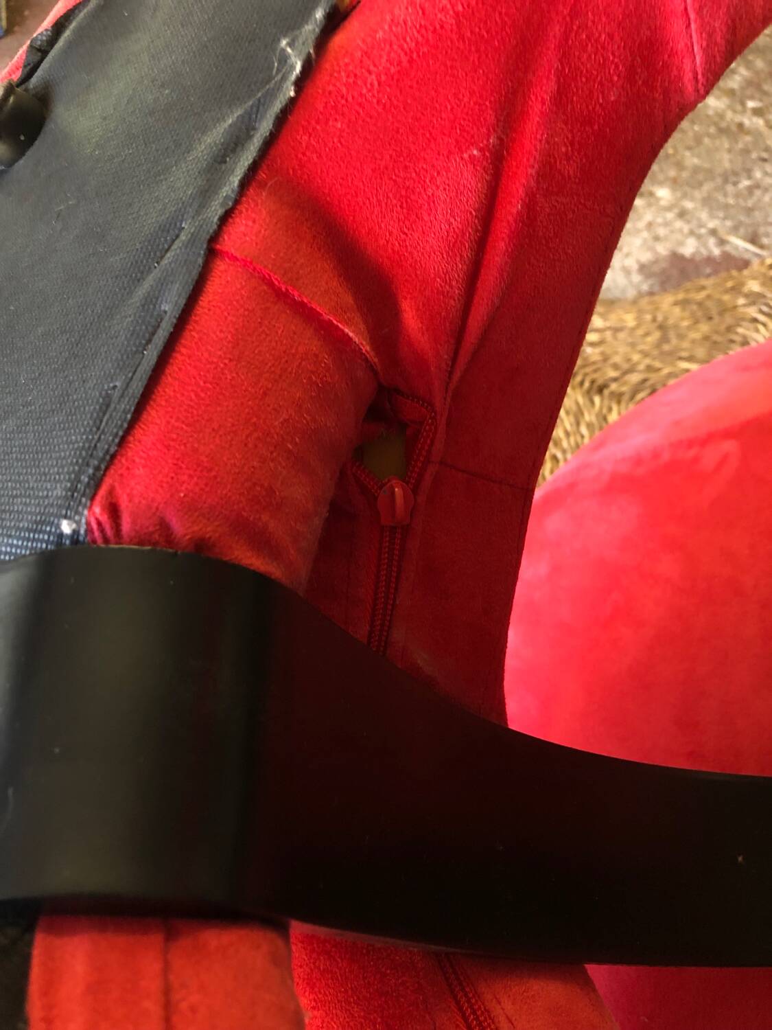 Jaymar Sculptural Post Modern Armchair with Red Spiral Ribbon, 1980s