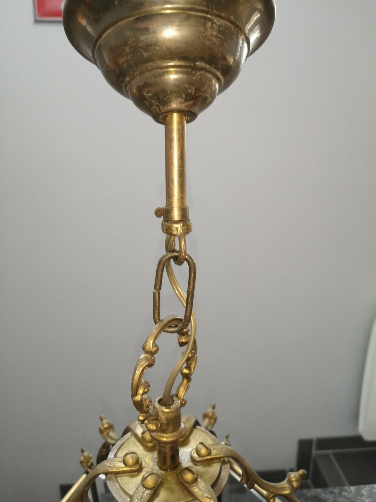 Old lantern vestibule bronze style Louis XVI glasses beveled 6-sided