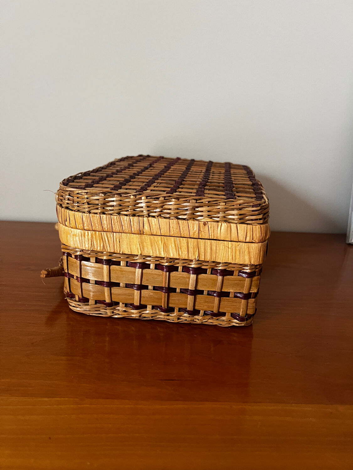 Small wicker suitcase