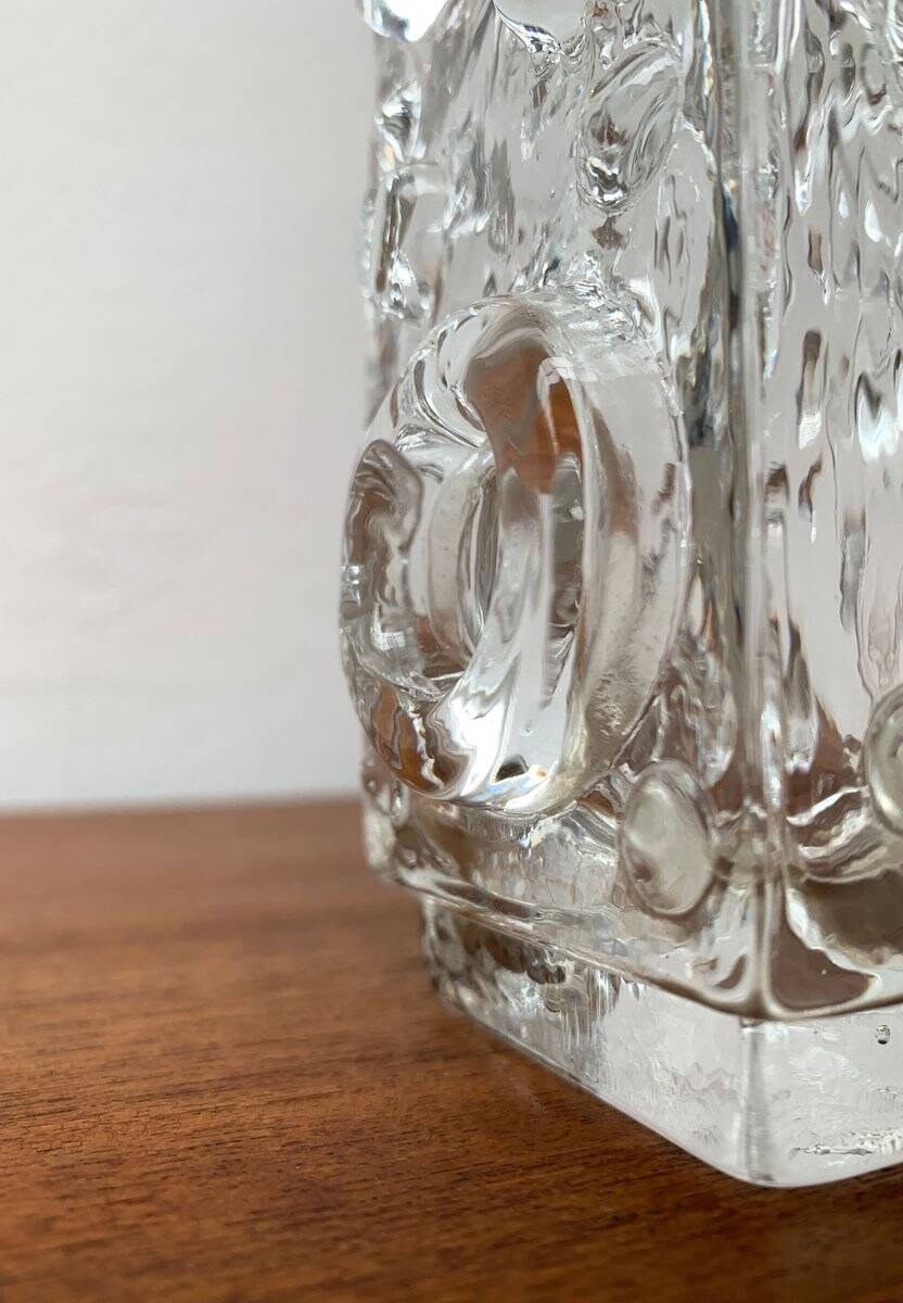 Brutalist Bubble Glass Vase by Josef Schott for Smalandshyttan, Mid-Century Swedish, 1960s