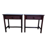 Pair of vintage rattan bedside tables