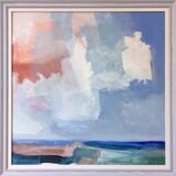 Contemporary "Summer Clouds" Abstract Seascape by British Artist Ian Mood, Framed Oil Painting
