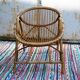 Vintage rattan "shell" armchair