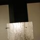 Vintage metal and glass cubic chandelier from Maison Arlus 1960.