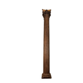 Carved oak column, fluted shaft and Corinthian capital, 18th century