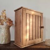 Small antique raw wood cupboard