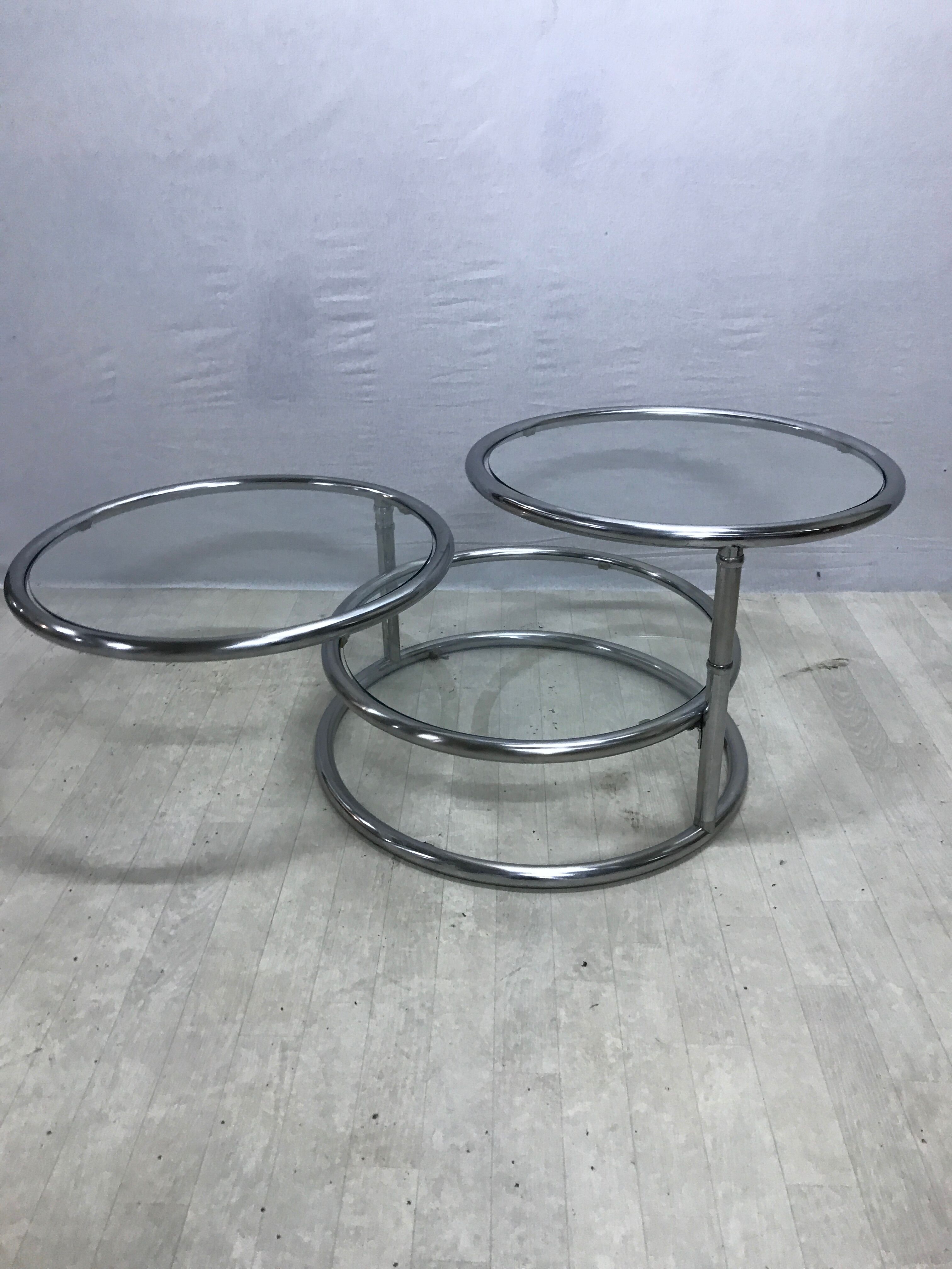 Round coffee table 3 vintage trays