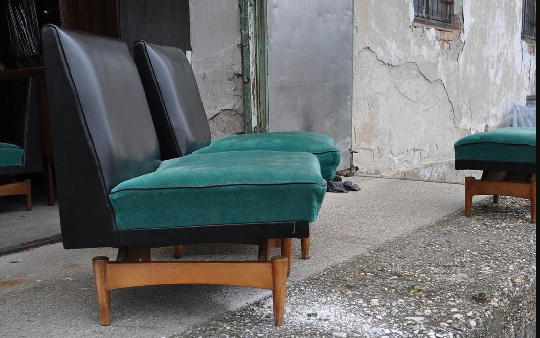 Mid-century danish sofa & armchairs, 1960s, set of 4