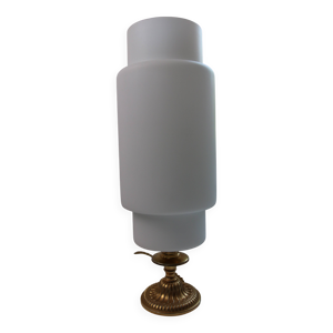 Lampe opaline métal