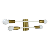 Rare Minimalist 37cm Brass Stilnovo Style Theatre Wall Light Sconce, Italy 1950s