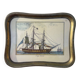 Cadre métal doré et bateau