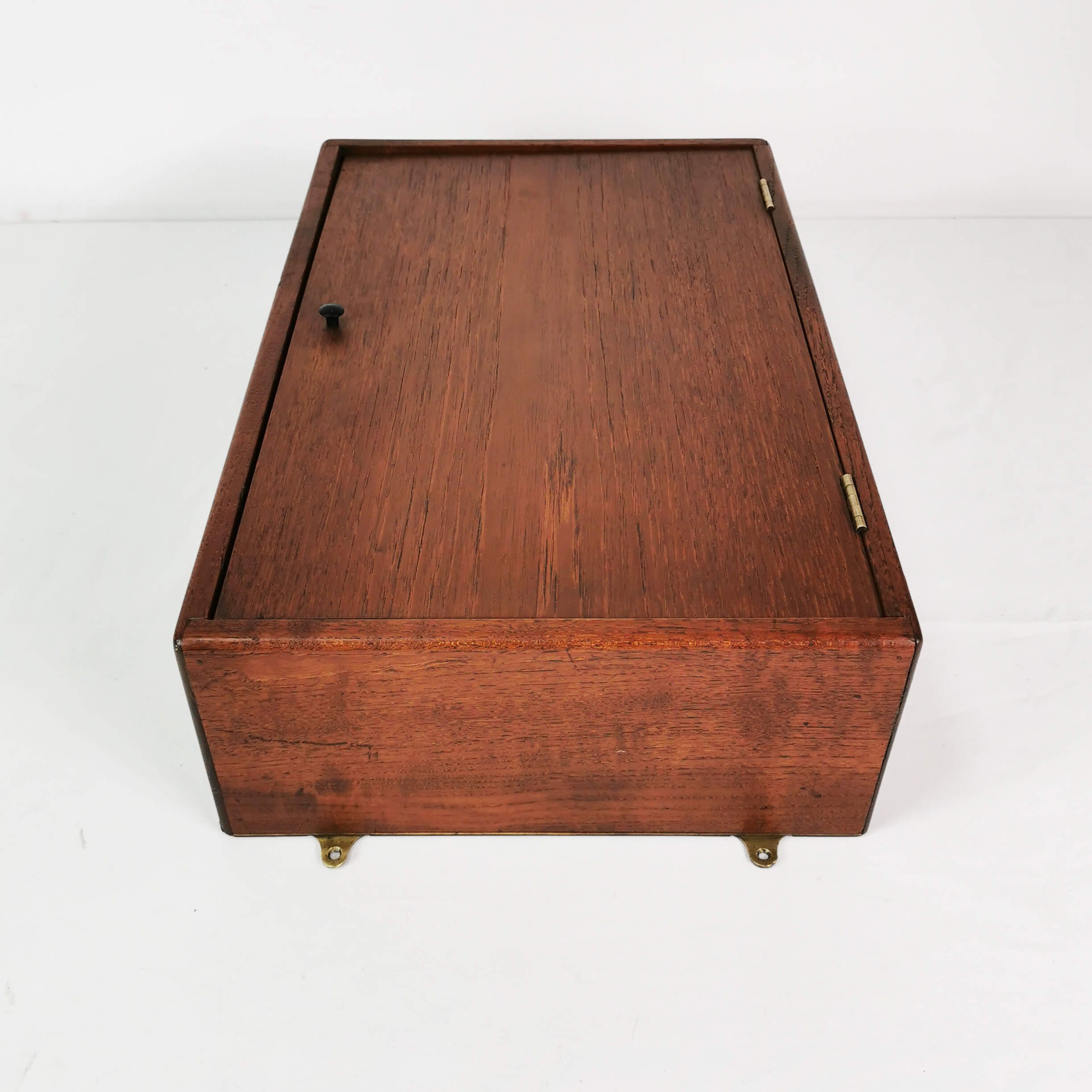 Minimalist teak wall cabinet, Denmark, 1960s