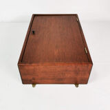 Minimalist teak wall cabinet, Denmark, 1960s