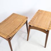 Papercord Stool In Teak By Sigfred Omann Made By Ølholm Møbelfabrik From 1960s
