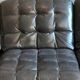 Vintage high-end black leather sofa