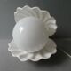 Shell lamp in white ceramic and opaline, 80s