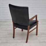 1960s, Danish armchair, original very good condition, teak wood, artificial leather.