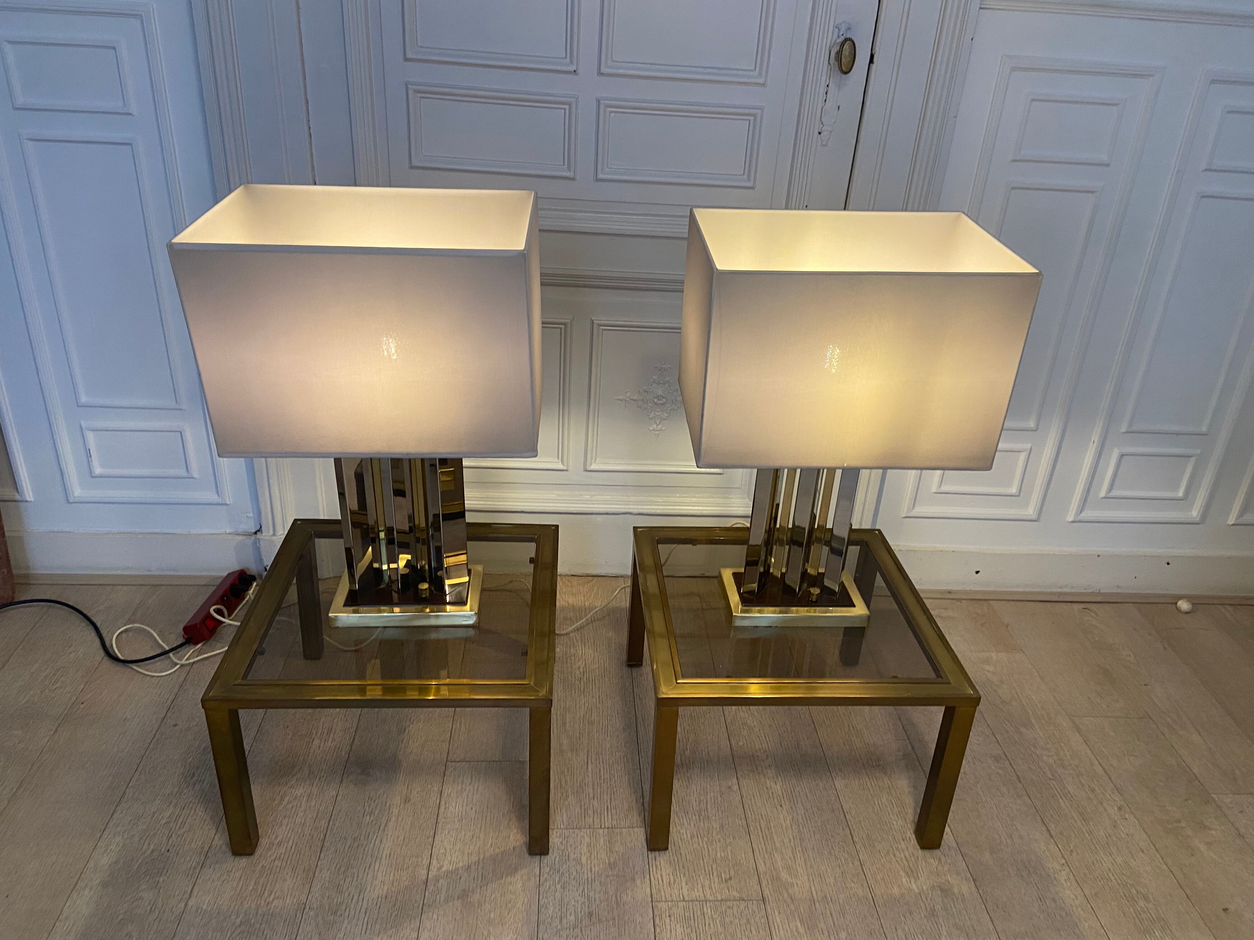 Pair of Romeo Rega lamps, signed