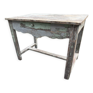 table console bois peint