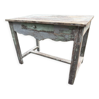 Table console painted wood patinated popular art