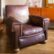 Leather and jacquard club chair