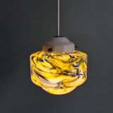 Multicolored veined opaline pendant lamp, 60s