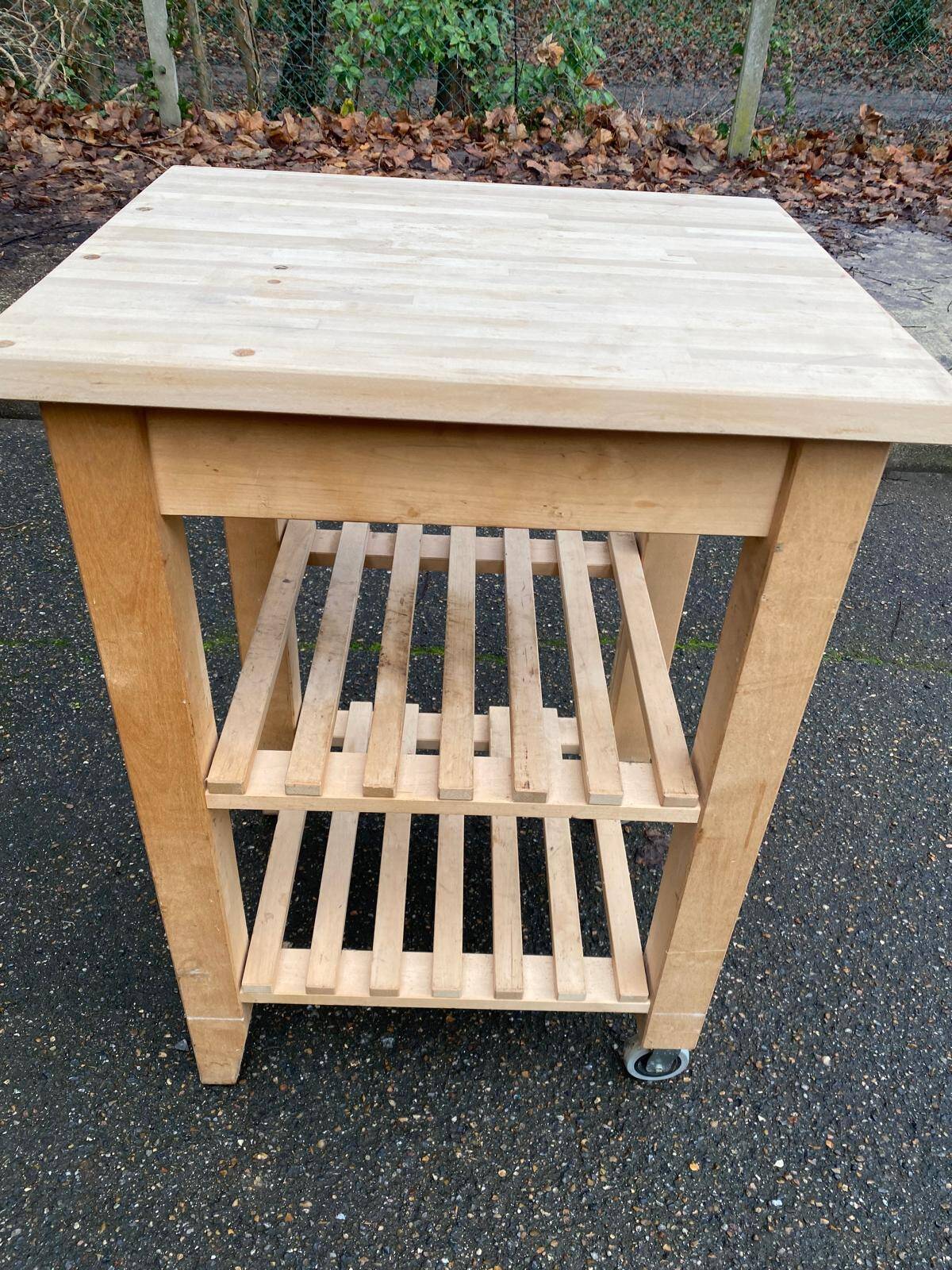 Scandinavian solid wood sideboard on wheels 85cm