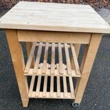 Scandinavian solid wood sideboard on wheels 85cm