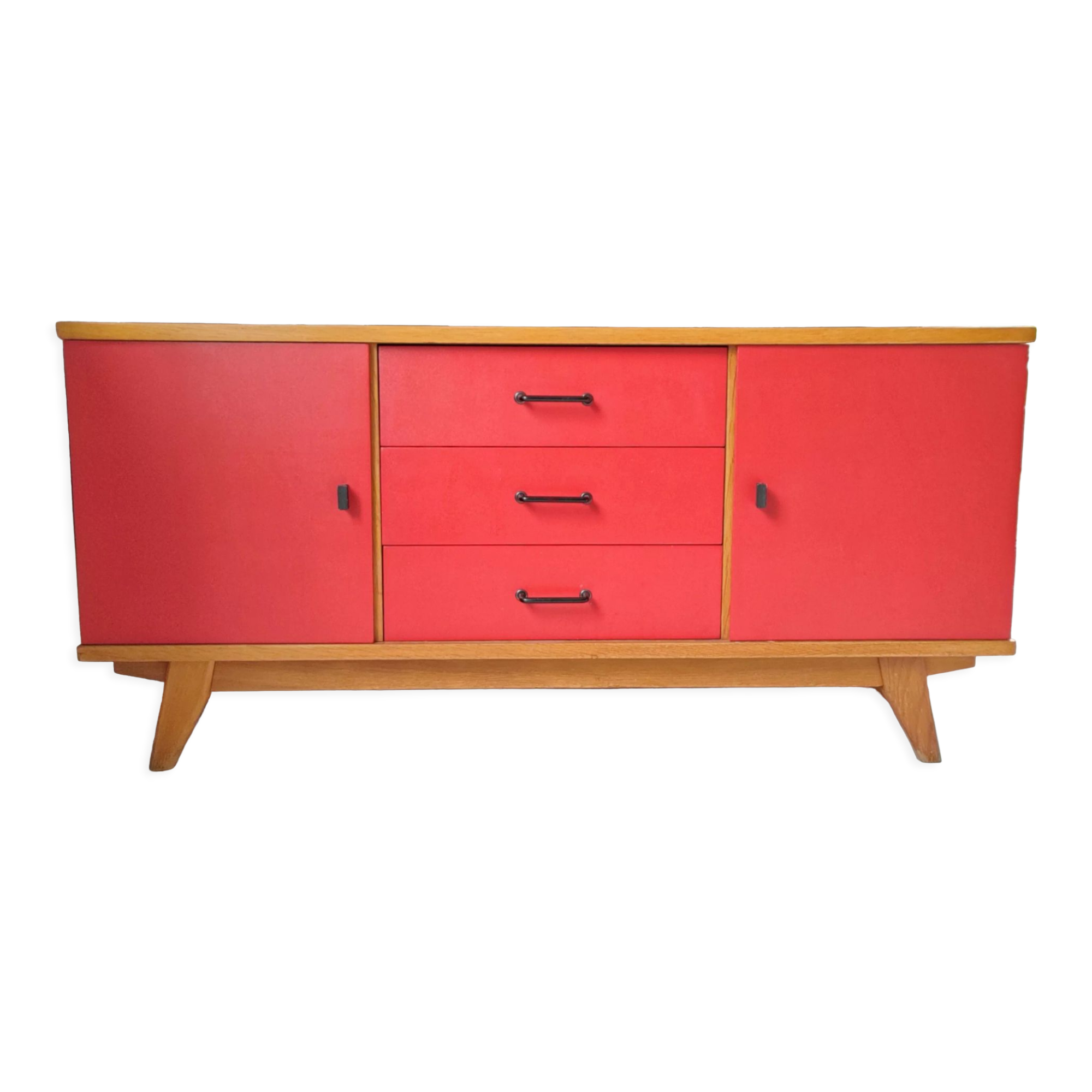 Sideboard massif red 50s compass