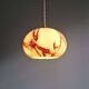 Art Deco pendant light in pink marbled opaline, Scailmont, 1920s-30s.