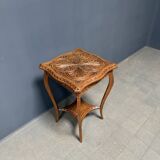 Graceful antique carved wooden side table