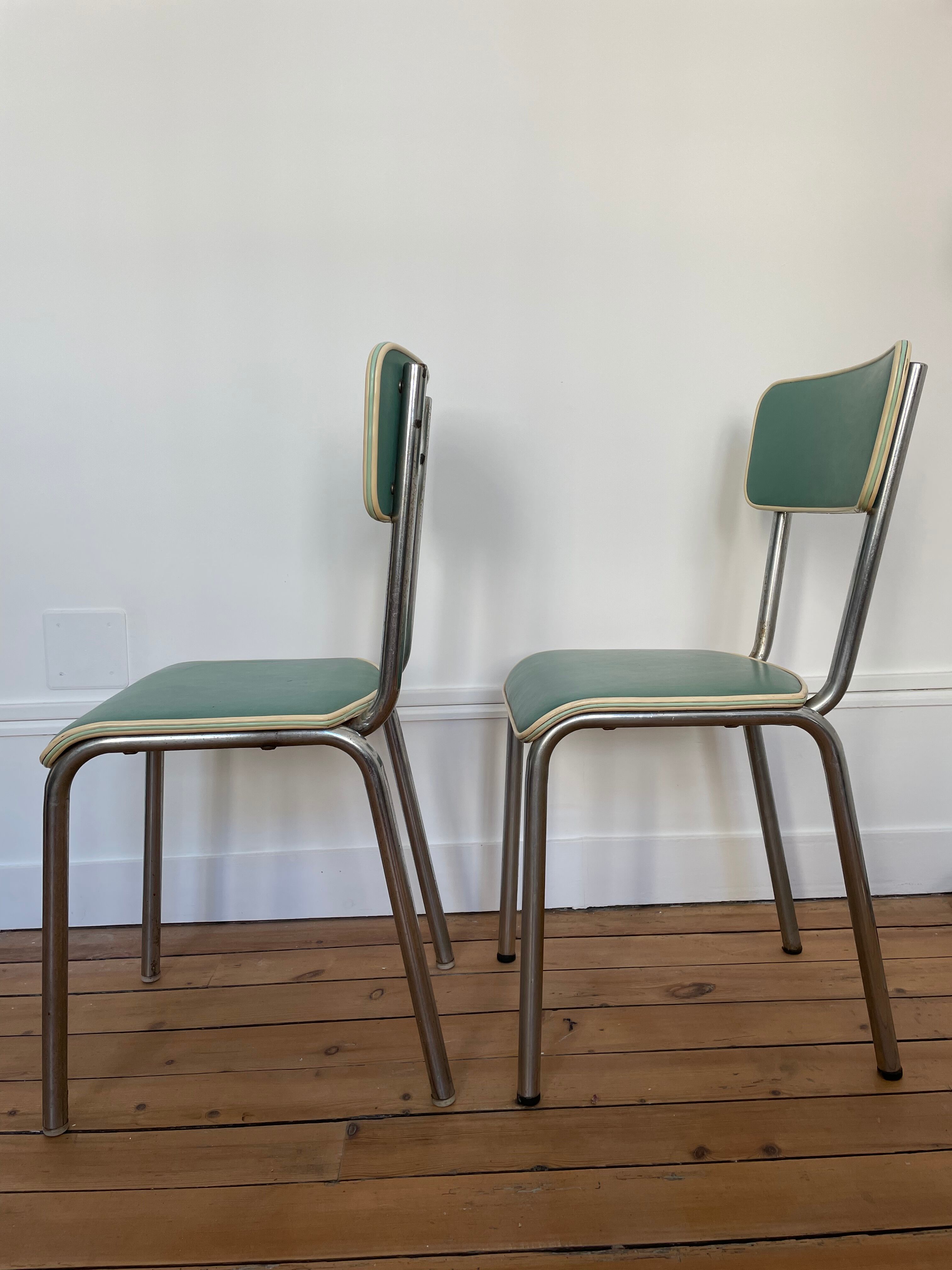 Set of 2 1950s bistro chairs