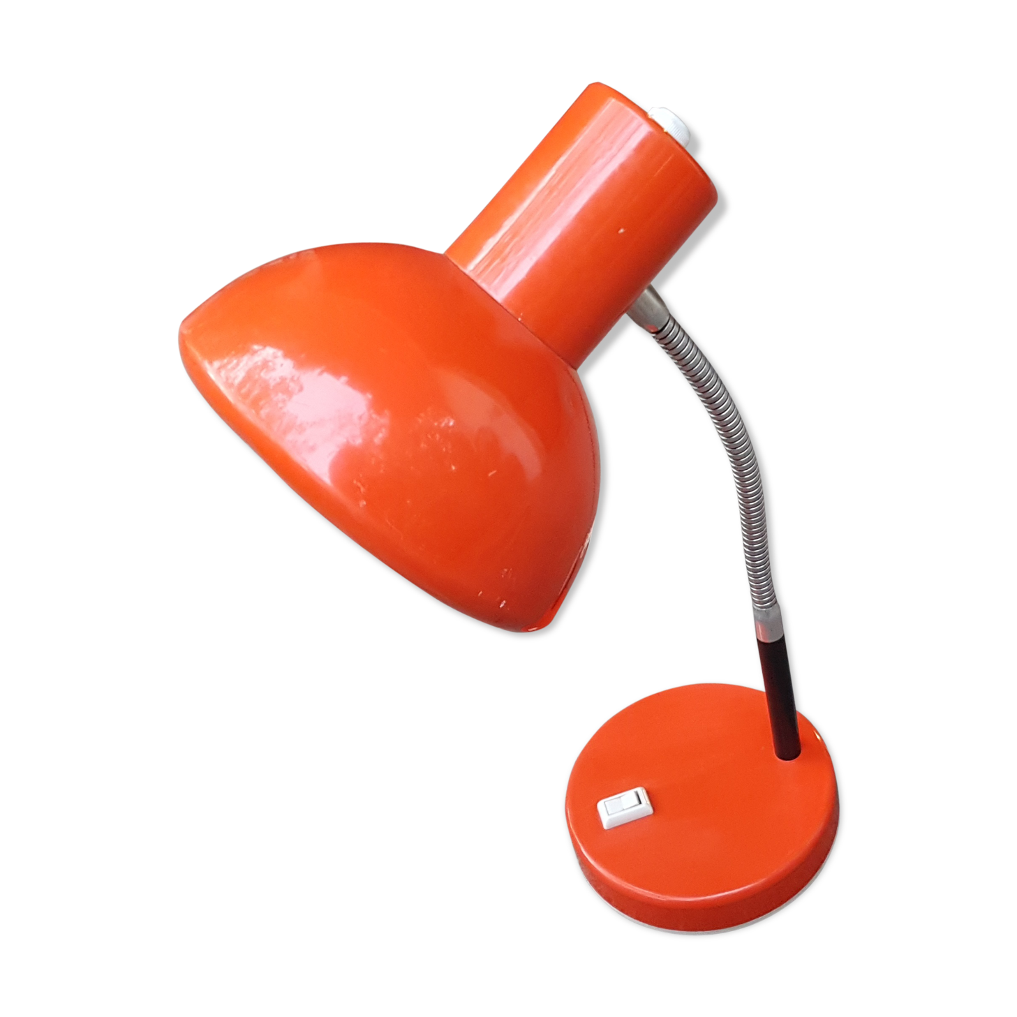 Chrome hinged lamp year 70 orange