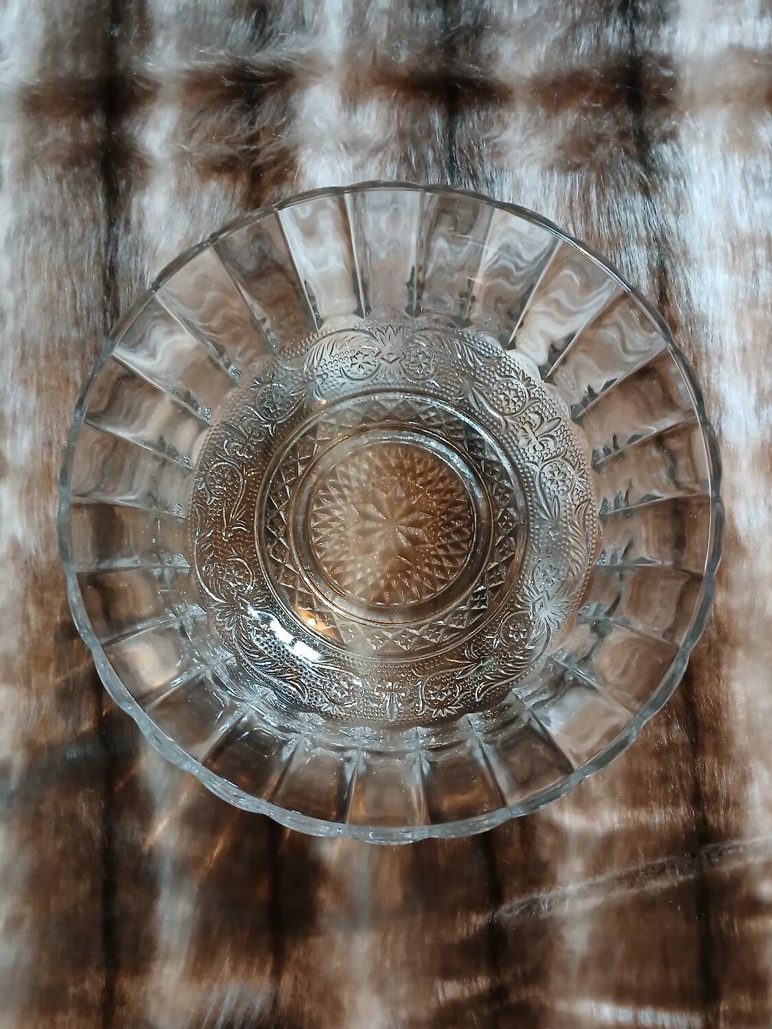 Antique cut glass salad bowl