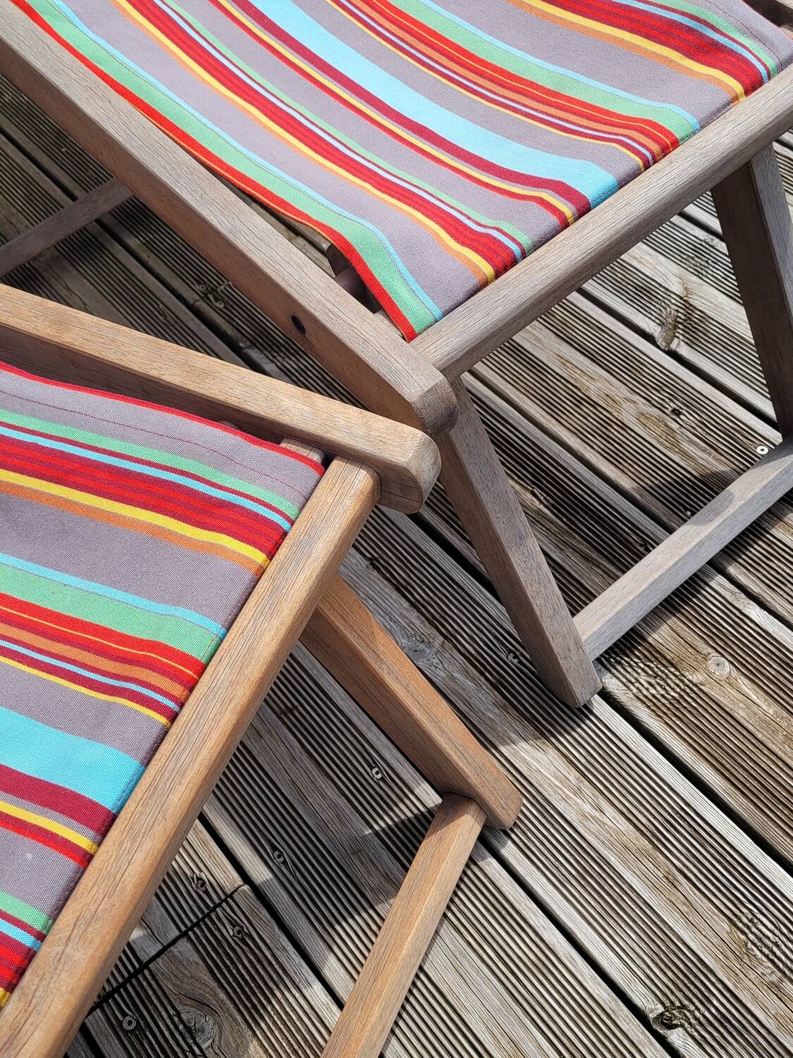 Pair of Roland Vlaemynck bayadere canvas loafers