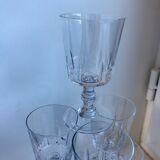 Set of 6 small crystal wine glasses engraved early twentieth century