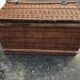 Old braided wicker trunk