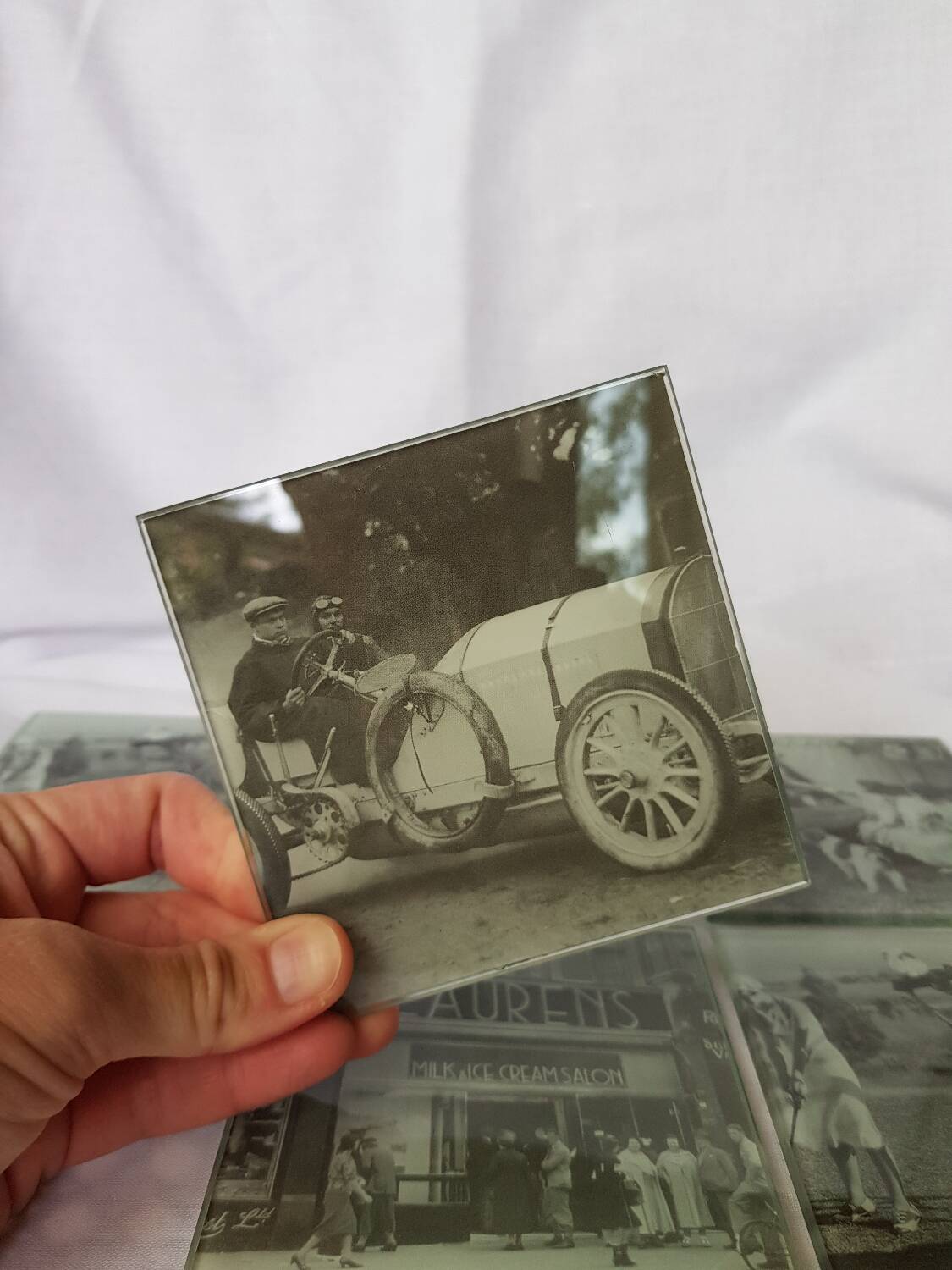 6 sous-verres en verre vintage.