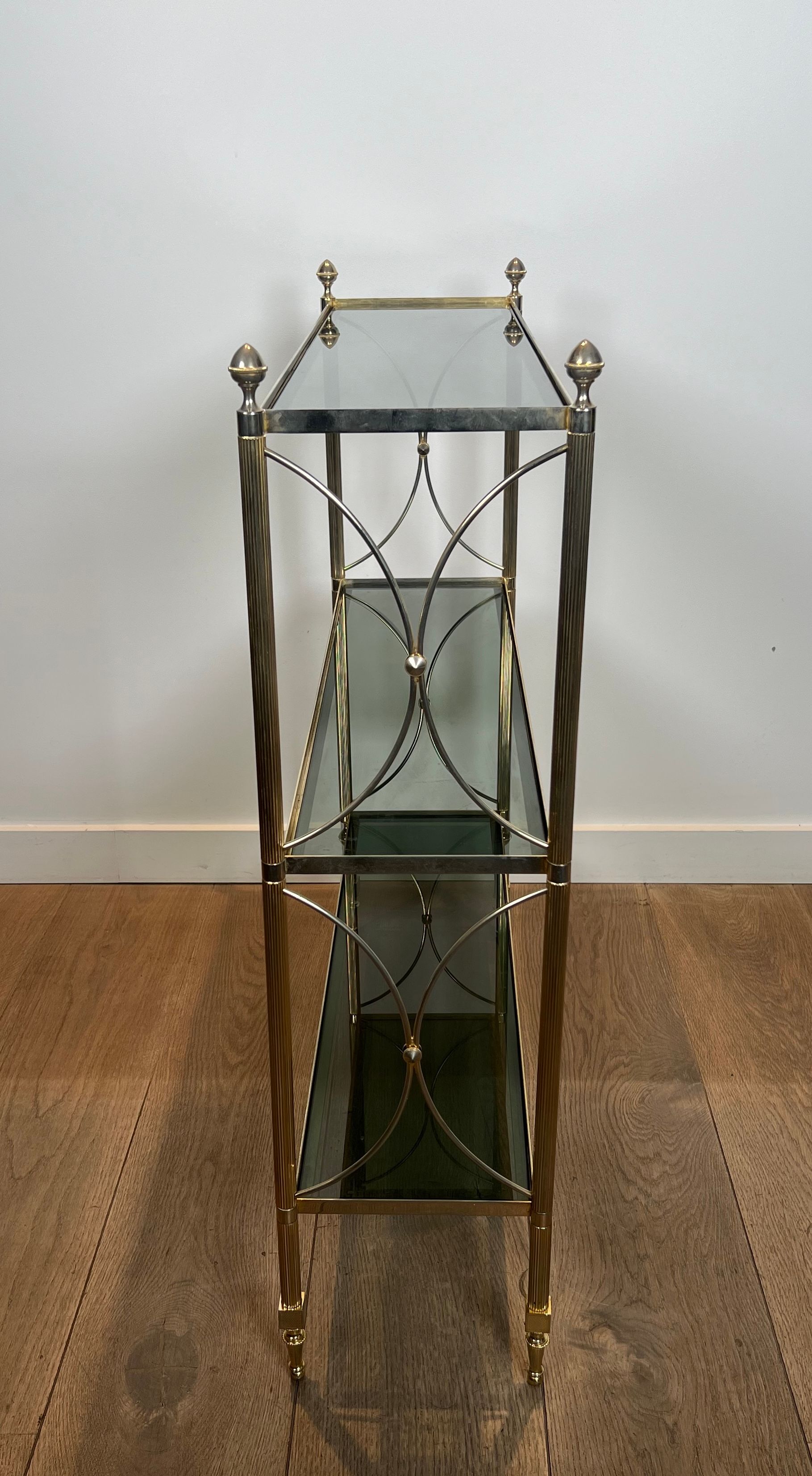 Neoclassical style silver-plated metal shelf attributed to the Jansen company