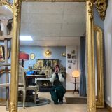 Miroir en bois doré Napoléon III 186x119cm