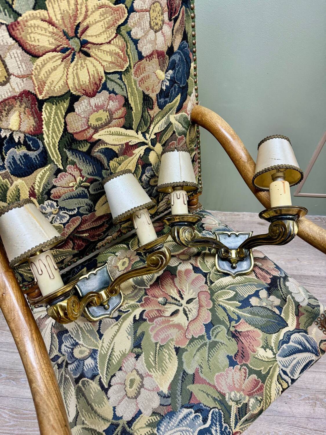 Jules Leleu Pair Of Bronze Sconces With Stamped Double Patina