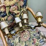 Jules Leleu Pair Of Bronze Sconces With Stamped Double Patina