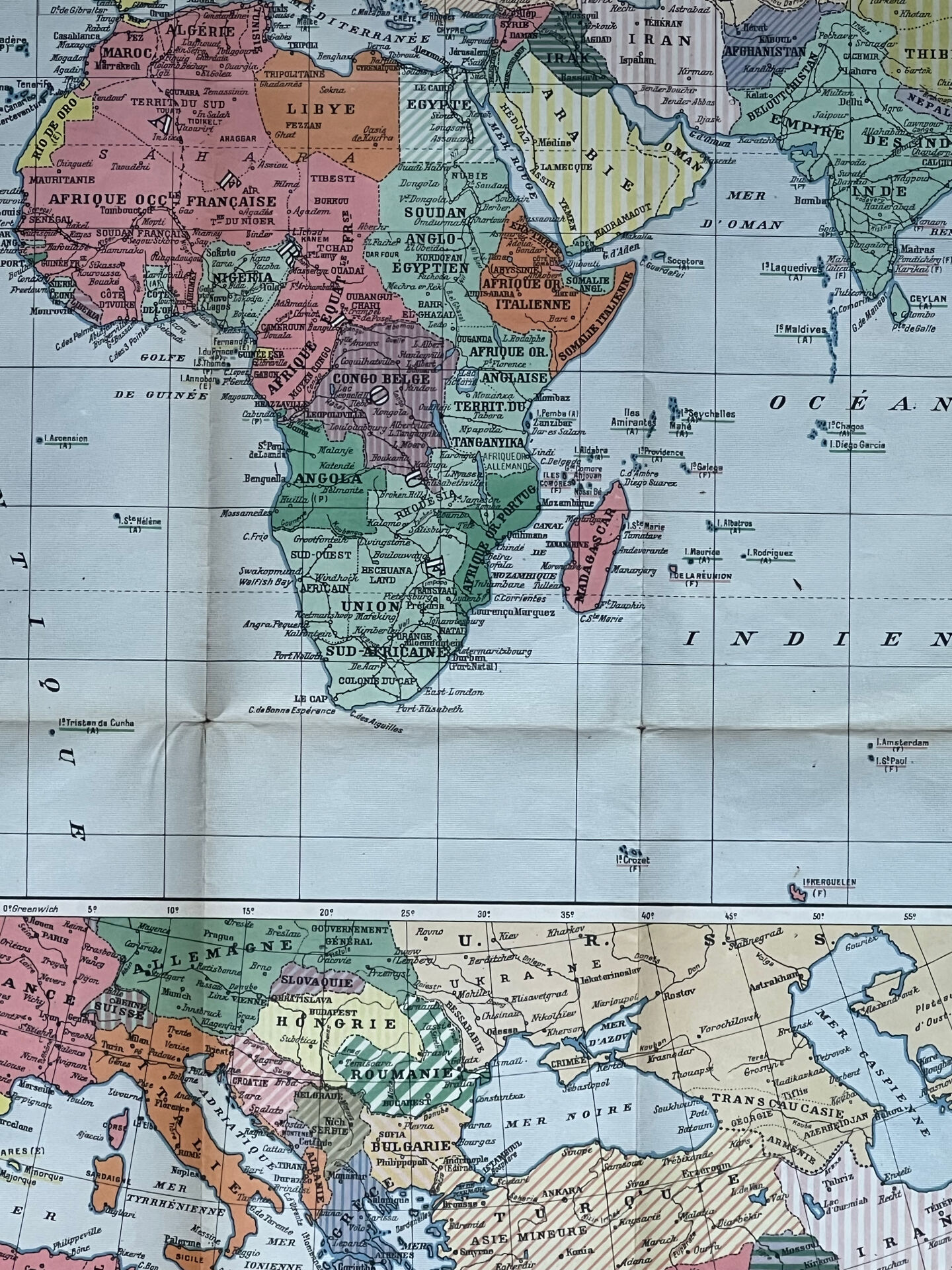 Very large world map 104x74cm