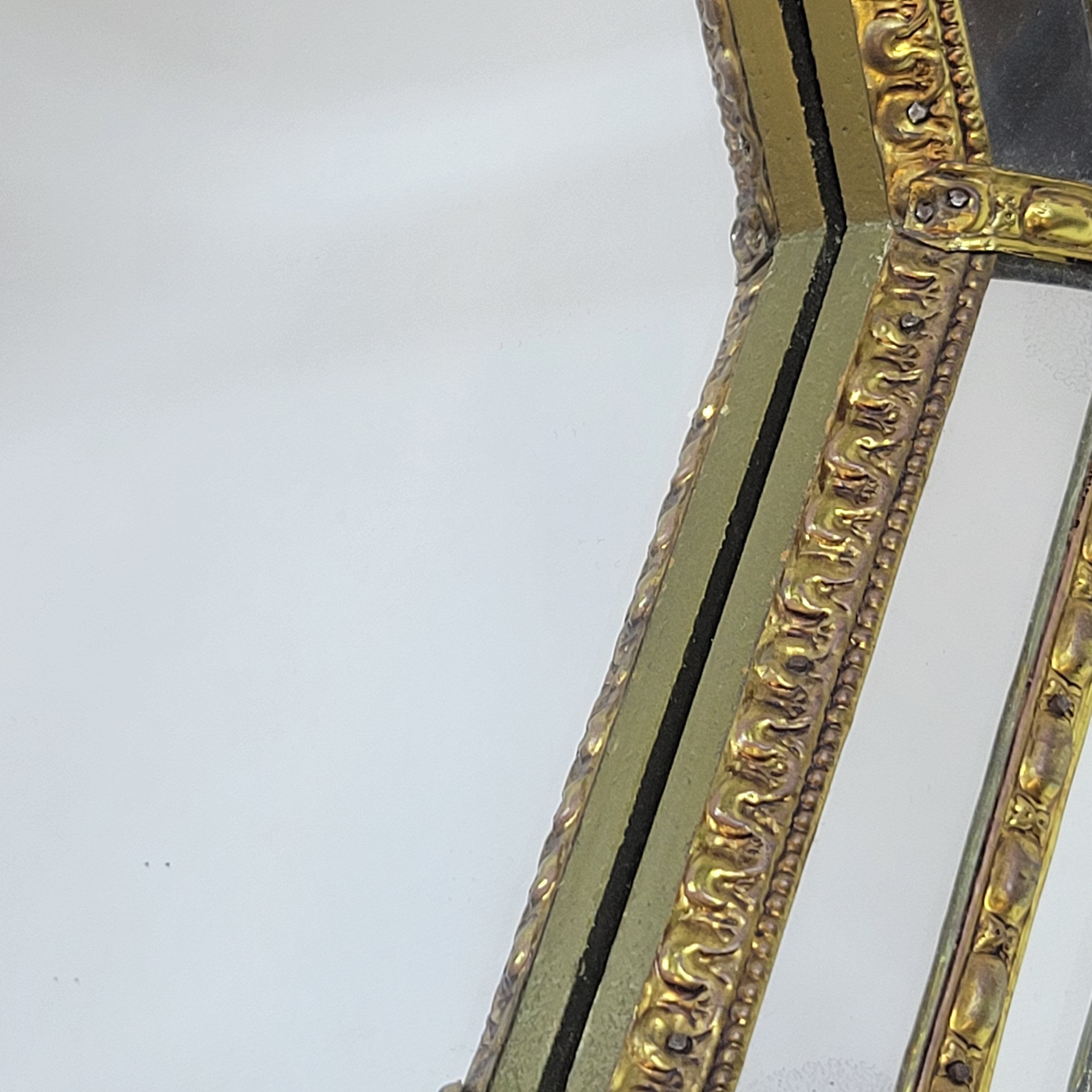 Miroir Mural Octogonal A Facettes Orné De Laiton Style Vénitien