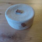 Basket with braided rope and leather lid