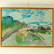 Oil on Swedish canvas "Grötviks Hamn Quarry", Carl-Erik Andersson