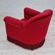 Fauteuil années 1950 design danois velours cerise