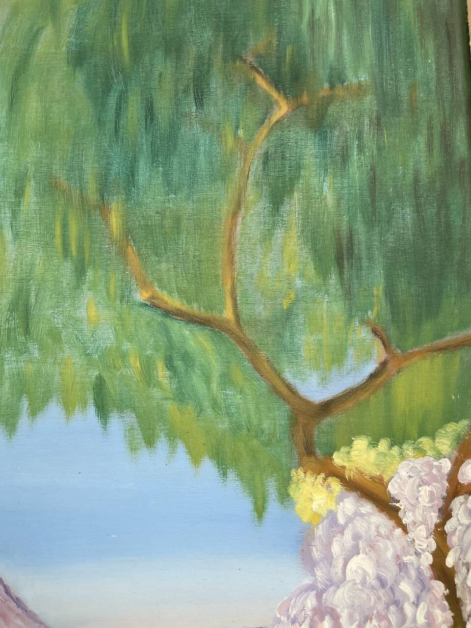 Oil on panel Sanary beach 1950